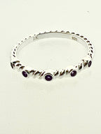 Affinity Sterling Silver Twist Band with Amethyst