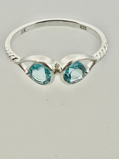 Affinity Duel Blue Topaz Sterling Silver Ring