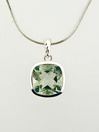 Affinity Green Amethyst 10 x 10 mm Cushion Cut Pendant