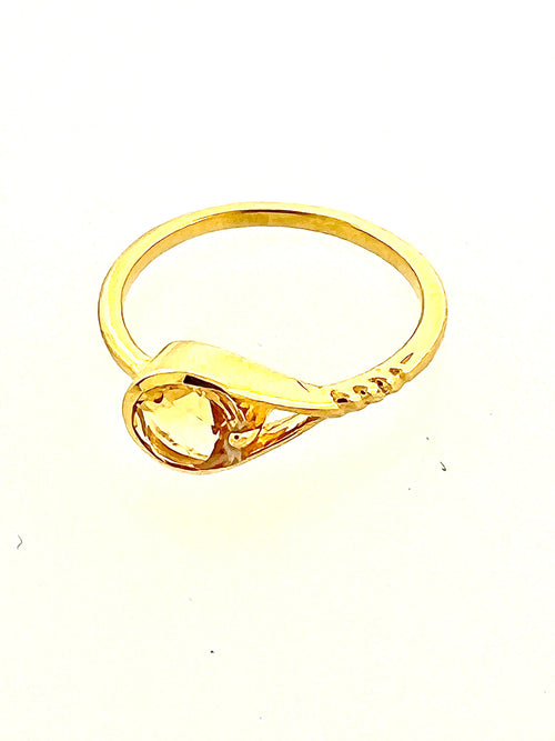 Affinity 18kt Yellow Gold 6.5mm Citrine Ring