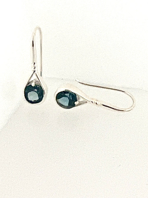 Affinity Sterling Silver 6mm London Blue Topaz Drop Earrings