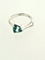 Structure Sterling Silver 8x8mm Trillion Blue Topaz Ring