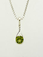 Affinity Sterling Silver 6mm Peridot Pendant with Chain
