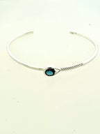 Affinity Sterling Silver 6mm London Blue Topaz Cuff Bracelet