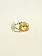 Affinity Bold Sterling Silver 9x7mm Oval Citrine Ring