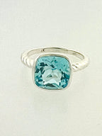 Affinity Ring with 10 x10 mm Cushion Sky Blue Topaz