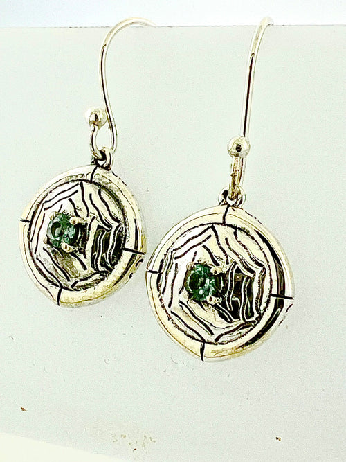 Structure Sterling Silver 3mm Blue Topaz Round Earrings