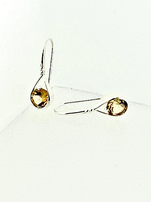 Affinity Sterling Silver 6mm Citrine Drop Earrings