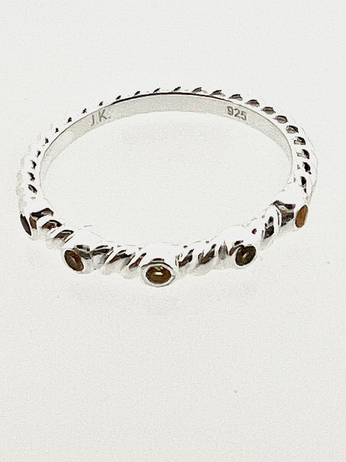 Affinity Sterling Silver Twist Band with Citrine
