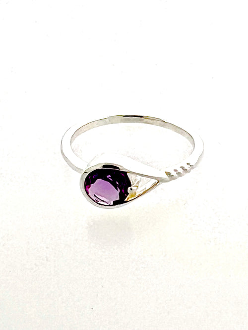 Affinity Sterling Silver 6mm Amethyst Ring