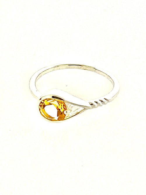 Affinity Sterling Silver 6mm Citrine Ring