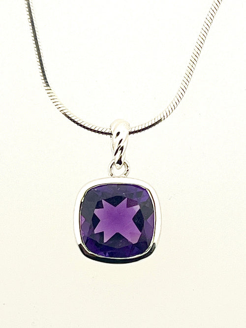 Affinity Amethyst 10 x 10 mm Cushion Cut Pendant