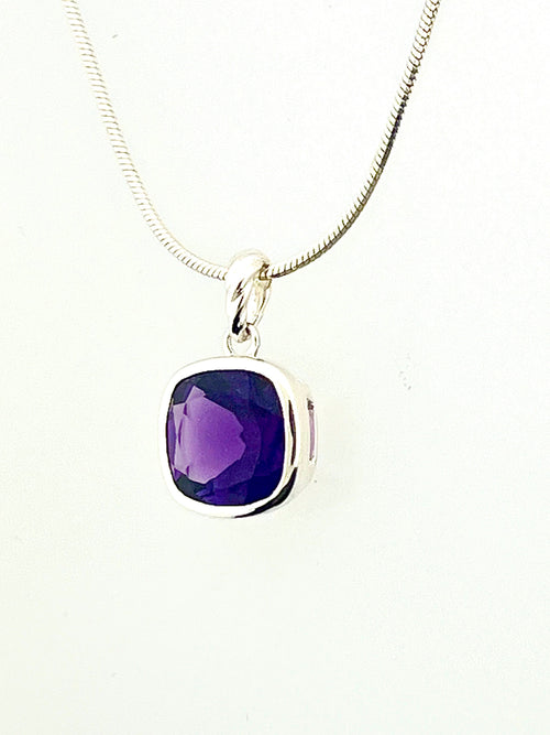 Affinity Amethyst 10 x 10 mm Cushion Cut Pendant