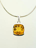 Affinity Citrine 10 x 10 mm Cushion Cut Pendant
