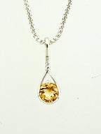 Affinity Sterling Silver 6mm Citrine Pendant with Chain