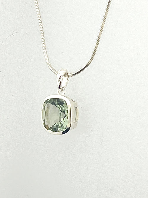 Affinity Green Amethyst 10 x 10 mm Cushion Cut Pendant
