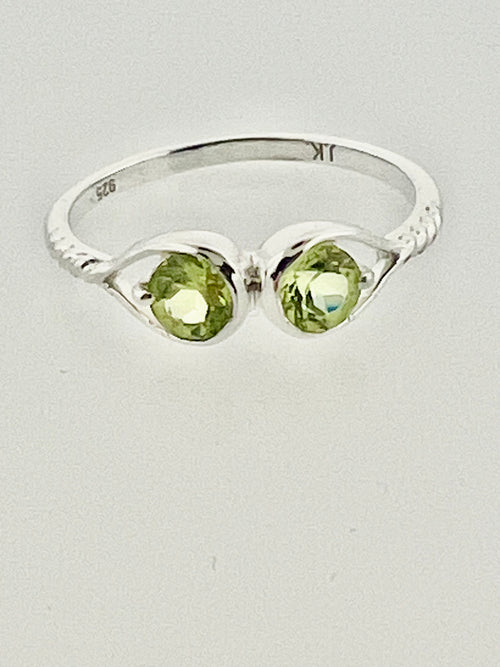 Affinity Duel Peridot Sterling Silver Ring