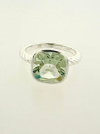 Affinity Ring with 10 x10 mm Cushion Green Amethyst