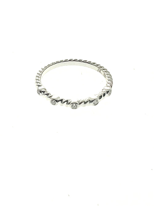 Affinity Sterling Silver Twist Band with Diamond