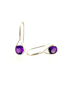 Affinity Sterling Silver 6mm Amethyst Drop Earrings